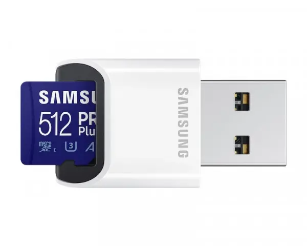 SAMSUNG PRO PLUS MicroSDXC 512GB U3 + Card Reader MB-MD512KB