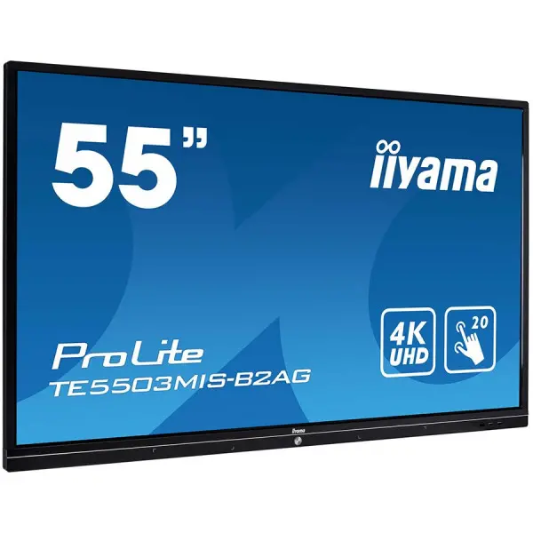 IIYAMA TE5503MIS-B2AG; a perfect solution for educational and corporate use. The 55 infrared 20-point touchscreen with iiWare 8.0 (Android 