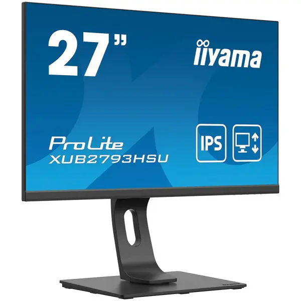 IIYAMA Monitor Prolite XUB2793HSU-B4 27'' ETE IPS-panel, 1920x1080, 300 cdm˛, 13cm Height Adj. Stand, Speakers, VGA, HDMI, DisplayPort, 4ms,