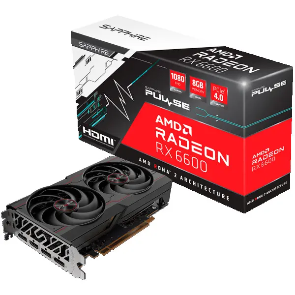 Sapphire Video Card AMD Radeon RX-6600 8GB DDR6 128bit, 2491MHz  14Gbps, 1x DP, 1x HDMI, 2x fan, 2 slot, BULK, 2 years warranty ( 11310-05-