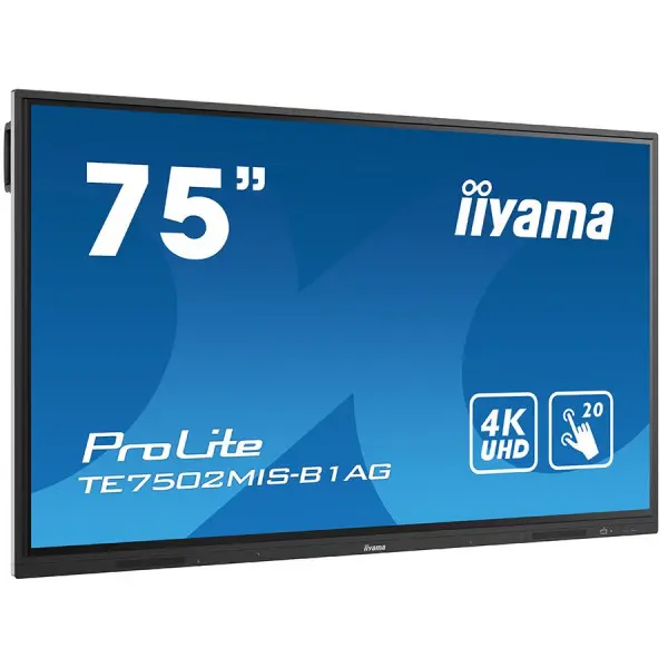 Iiyama ProLite TE7502MIS-B1AG75'' Diagonal Class LED-backlit LCD display interactive digital signage with built-in media player and touchscr
