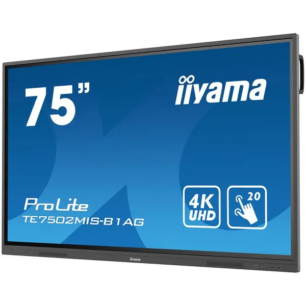 Iiyama ProLite TE7502MIS-B1AG75'' Diagonal Class LED-backlit LCD display interactive digital signage with built-in media player and touchscr
