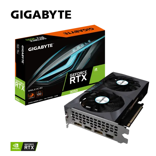 GIGABYTE nVidia GeForce RTX 3050 EAGLE 8GB 128bit GV-N3050EAGLE OC-8GD