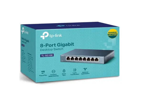Switch TP-LINK TL-SG108 Gigabit8x RJ45101001000MbpsDesktop metalno kuciste' ( 'TL-SG108' )