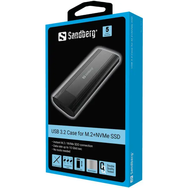 HDD Rack Sandberg USB 3.2 - M.2NVMe SSD 136-39