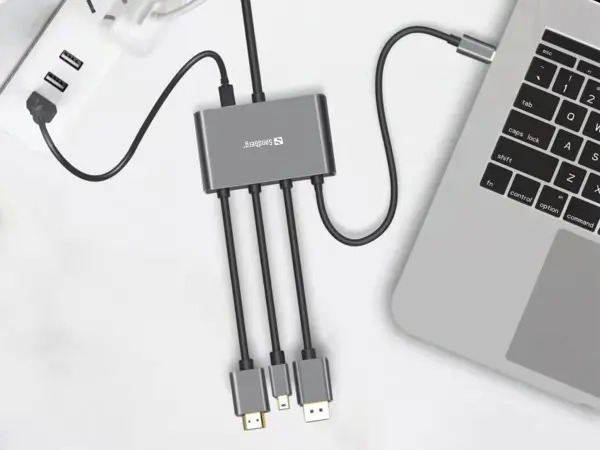 Kabl-display HUB Sandberg All-In-One USB CDPm DPHDMI - HDMI 2m 509-21