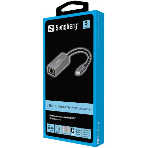 Adapter Sandberg USB C-LAN 101001000Mbps 136-04