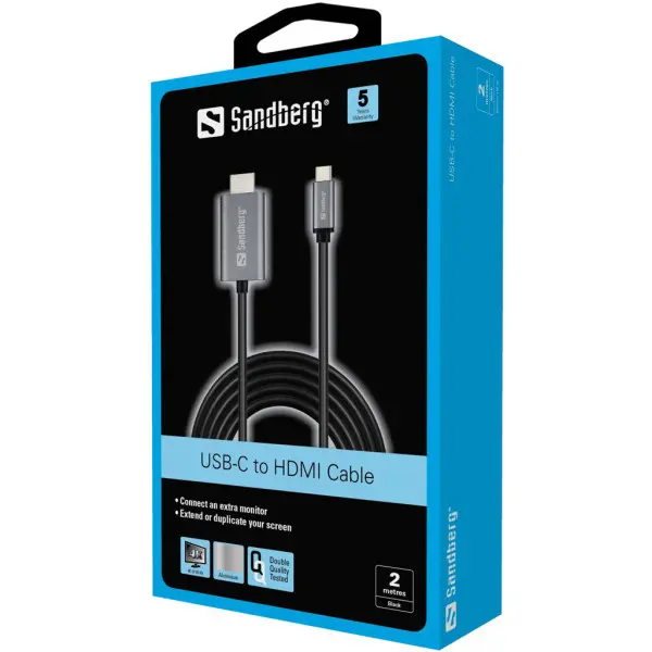 Kabl Sandberg USB C - HDMI 4K 136-21