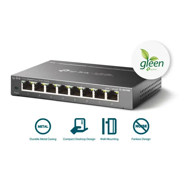 Smart svič 10/100/1000 8-port TP-Link TL-SG108E