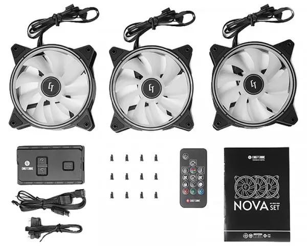 CHIEFTEC Set Ventilatora Chieftronic Nova Set NF-3012RGB 120 x 120 x 25mm (3 komada)