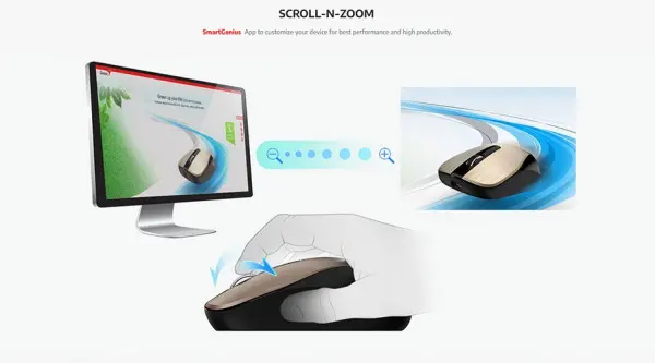 Genius  ECO-8015 Rechargeable Wireless Mouse Iron Gray, NEW Package