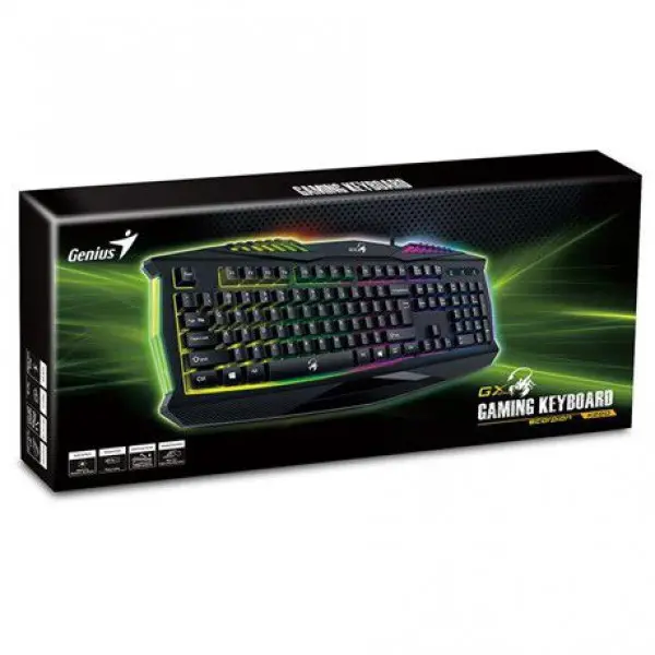 GENIUS K220 Scorpion Gaming USB US crna tastatura