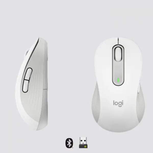 Logitech M650 L Wireless Mouse Off-White, Left