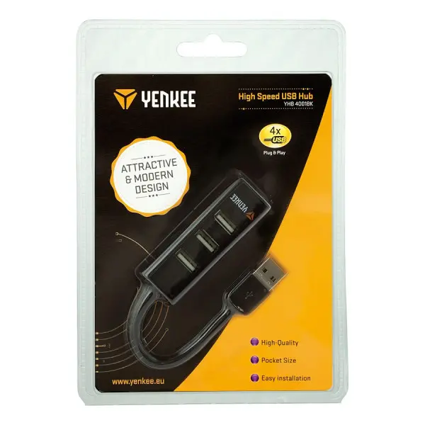 Yenkee YHB 4001BK USB HUB 4-port black