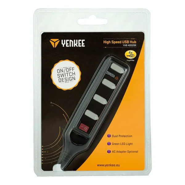 Yenkee YHB 4002BK USB HUB, 4-port