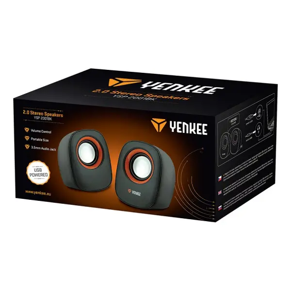 Yenkee YSP 2001 BK Zvucnici 2.0 6W USB,3,5mm
