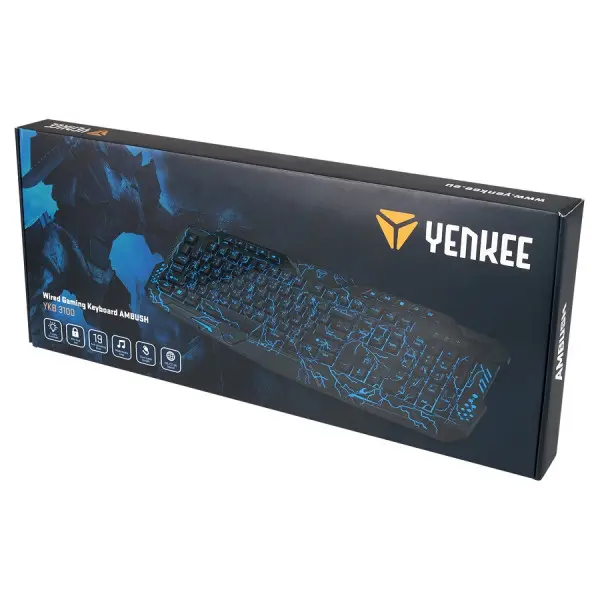 Yenkee YKB 3100 Ambush, tastatura gaming, USB, pozadinsko osv., black