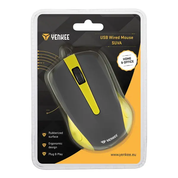 Yenkee YMS 1015YW mis USB, optical, black-yellow