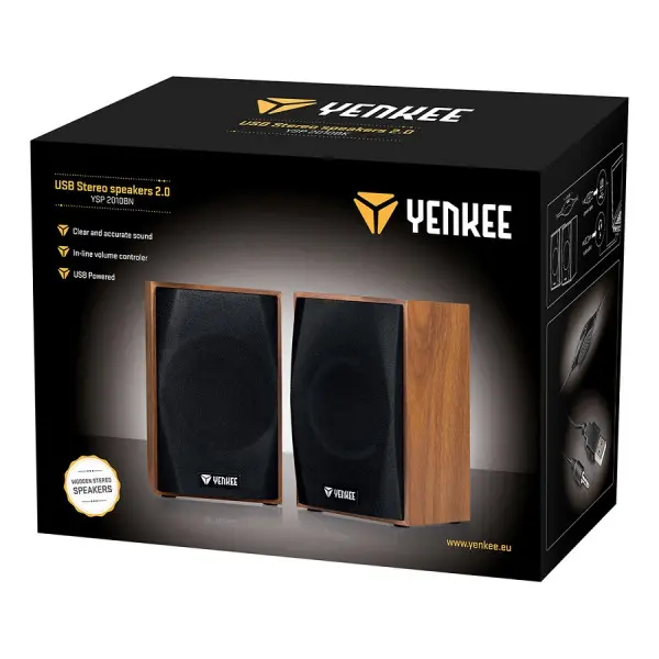 Yenkee YSP 2010BN, zvucnici, 2.0, 5W, black-brown