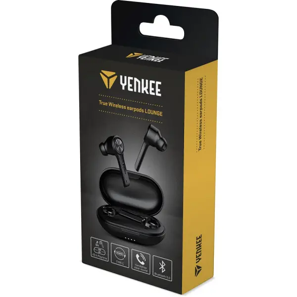 Yenkee YHP 02BT BK, bubice bluetooth, black