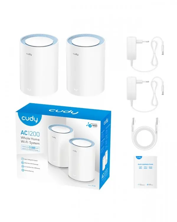 CUDY M1200 AC1200 Dual Band Whole Home Wi-Fi Mesh System