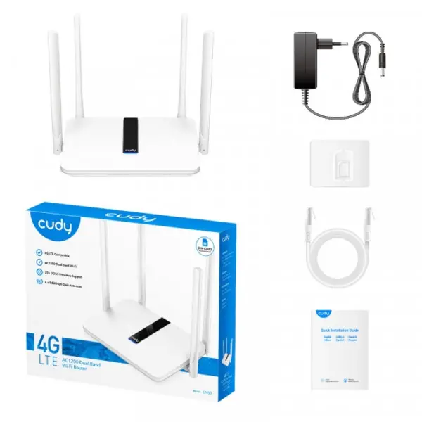 CUDY LT450 4G LTE AC1200 Dual Band Wi-Fi Router