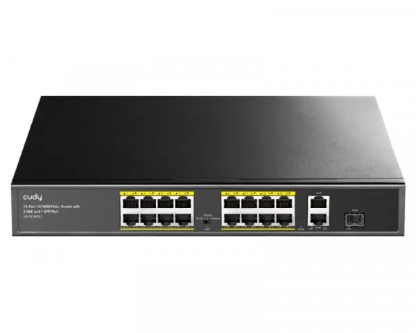 CUDY FS1018PS1 16-Port 10100M PoE+ Switch with 1 Combo SFP Port