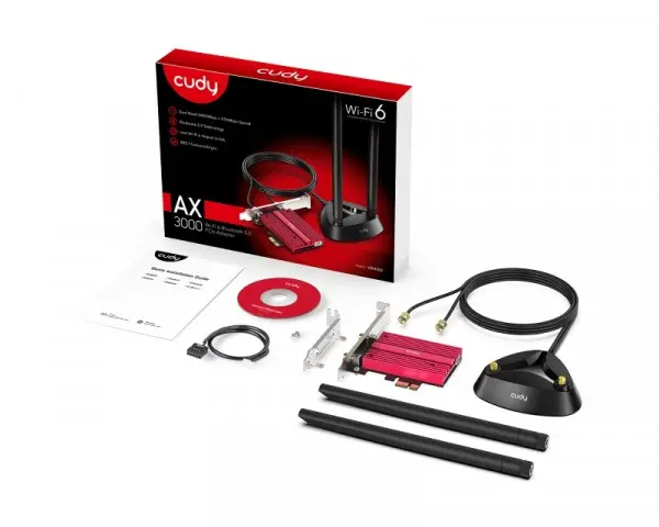 CUDY WE4000 AX3000 Wi-Fi 6 Bluetooth 5.0 PCIe Adapter mrežna karta