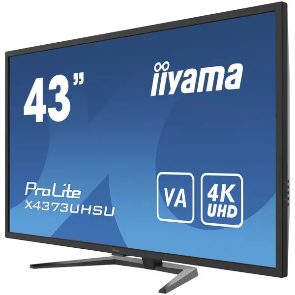 Iiyama Monitor 43'' UW VA-panel, 3840x2160 UHS, 3ms, 400cdm˛ HDR400, Speakers, 2xHDMI, 1xDisplayPort, USB-HUB (2x3.02x2.0), PBP, PIP, Remote