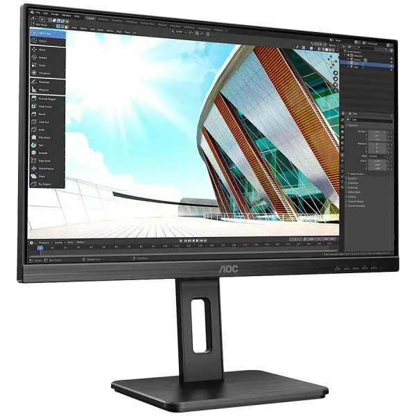 AOC Monitor LED Q24P2Q QHD PRO (23.8'', 16:9, 2560x1440, IPS, 75Hz, 350 cdm˛, 1000:1, 50M:1, Antiglare + 3H, 4 ms, 178178°, Speakers, USB 3.