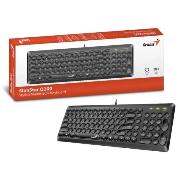 Genius SlimStar Q200,USB,BLK,SER