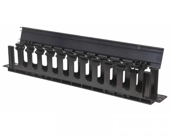 INTELLINET Cable Management Panel 19'' 1U with cover crni
