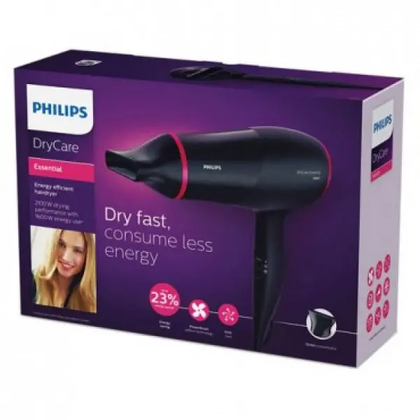 PHILIPS Fen za kosu Essential BHD02900 (Crna), 1600W