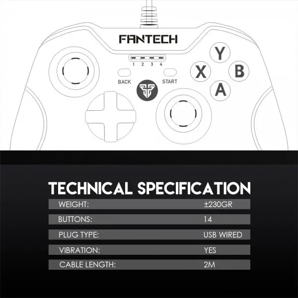 FANTECH Kontroler GP11 Shooter (Crna)
