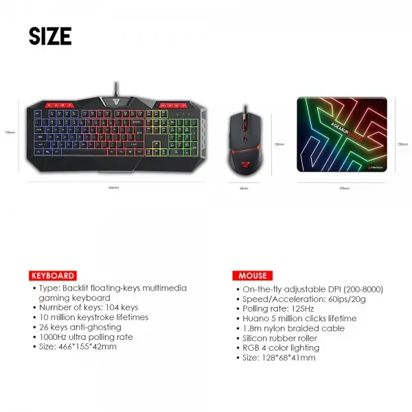 FANTECH Kombo P31 3u1 (tastatura,miš,podloga)
