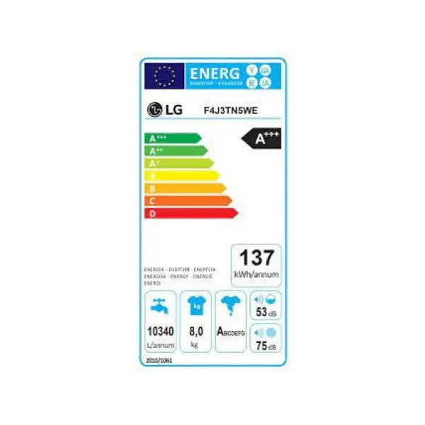 LG Mašina za pranje veša F4J3TN5WE (Bela)