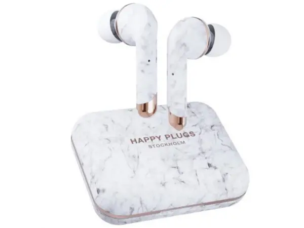 Slušalice HAPPY PLUGS Air 1 Plusbežične BTbubicein earwhite marble' ( '1664' ) 