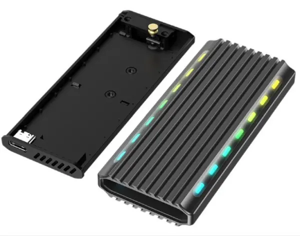 EE2280-U3C-03 Gembird USB 3.1 enclosure for M.2 NVMe drives, NGFF, backlighted, aluminum