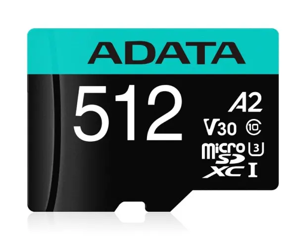 A-DATA UHS-I U3 MicroSDXC 512GB V30S class 10 + adapter AUSDX512GUI3V30SA2-RA1