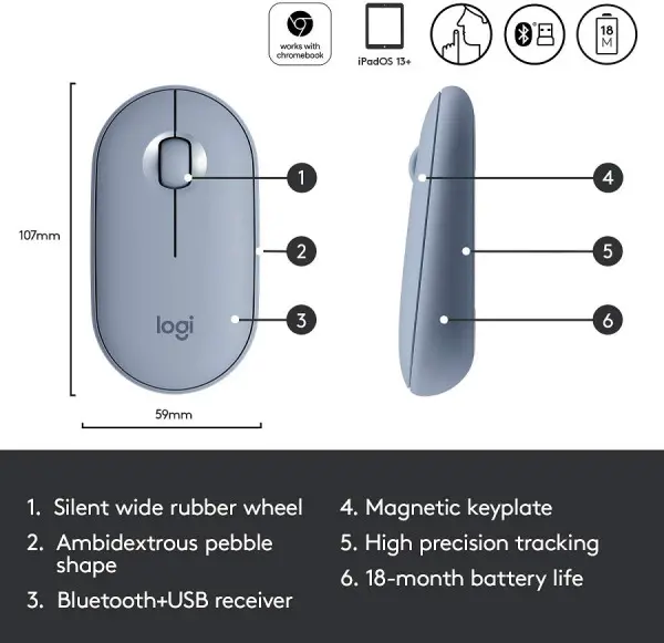 Logitech Pebble M350 Wireless Mouse - Sand