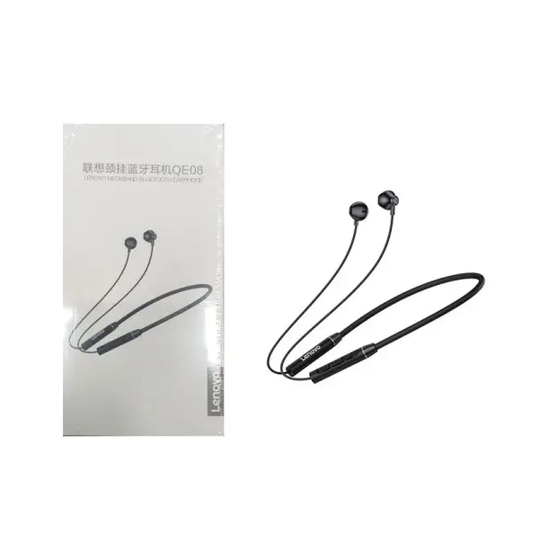 Lenovo QE-08 Neckband Bluetooth Headset, Black