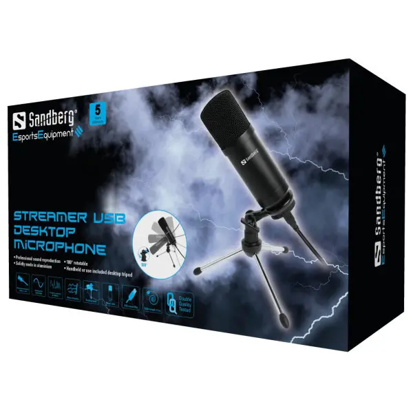 Stoni mikrofon Sandberg Streamer USB Desk sa tripodom 126-09
