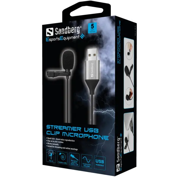 USB streamer mikrofon sandberg Clip 126-19