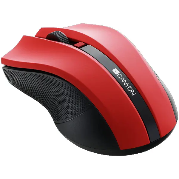 CANYON MW-5 2.4GHz wireless Optical Mouse with 4 buttons, DPI 80012001600, Red, 122*69*40mm, 0.067kg ( CNE-CMSW05R ) 