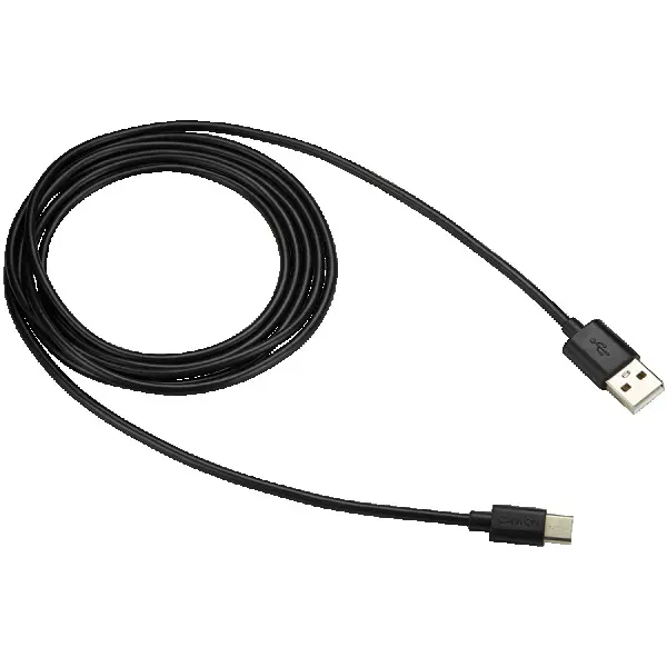 CANYON Type C USB 2.0 standard cable, Power & Data output, 5V 1A, OD 3.2mm, PVC Jacket, 1.8m, black, 0.036kg ( CNE-USBC2B ) 