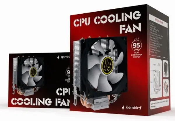 CPU-HURACAN-X60 Gembird UNI kuler 95W 90mm.Fan +/-1600rpm 26dBa LGA 775/115x/1200/AMD