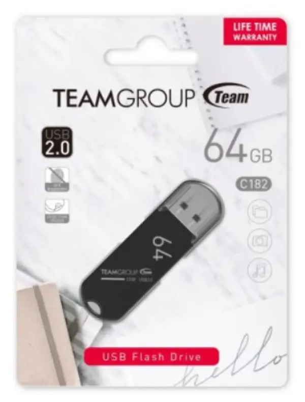 TeamGroup 64GB C182 USB 2.0 BLACK TC18264GB01