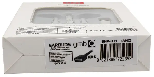BHP-U31 Gembird MP3 slusalice sa mikrofonom + volume kontrol (1xType-C) ANC