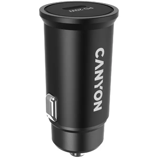Canyon, PD 20W Pocket size car charger, input: DC12V-24V, output: PD20W, support iPhone12 PD fast charging, Compliant with CE RoHs , Size: 