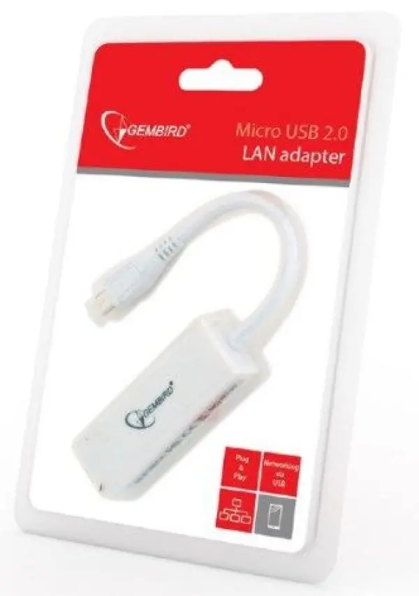 NIC-mU2-01 * Gembird Micro USB 2.0 to LAN adapter za mobilne uredjaje ( mrezna kartica) 289 FO